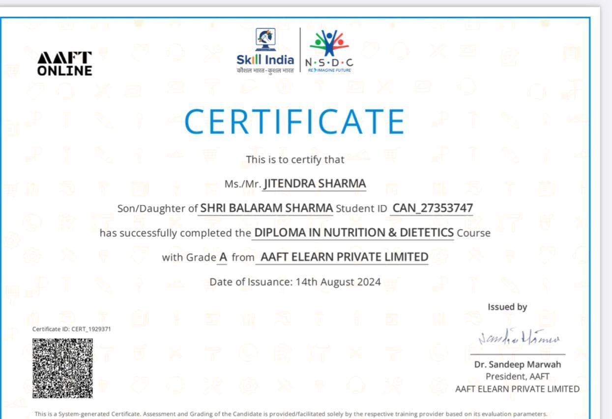 Jeetu Sharma certification