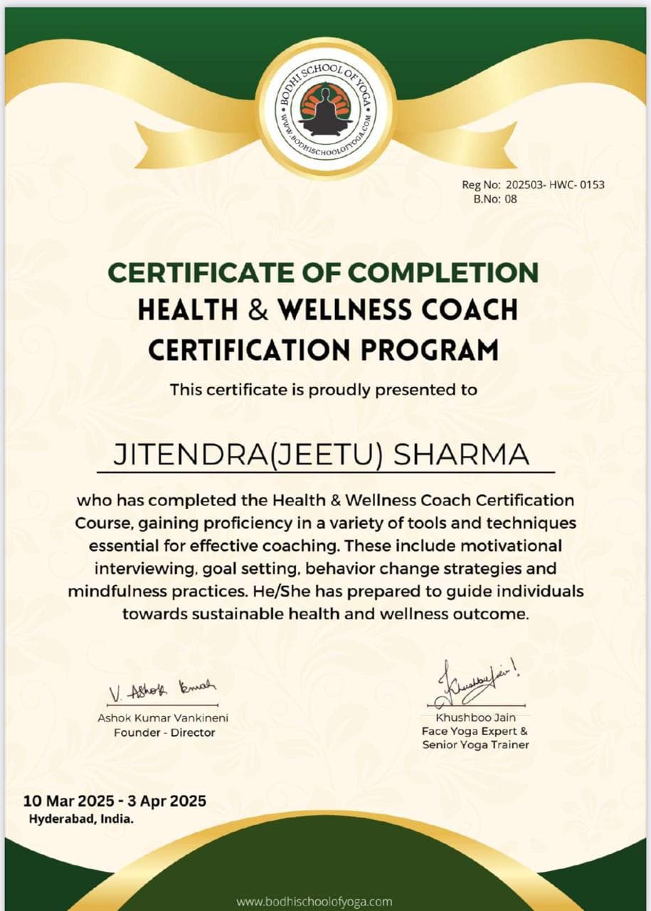 Jeetu Sharma certification