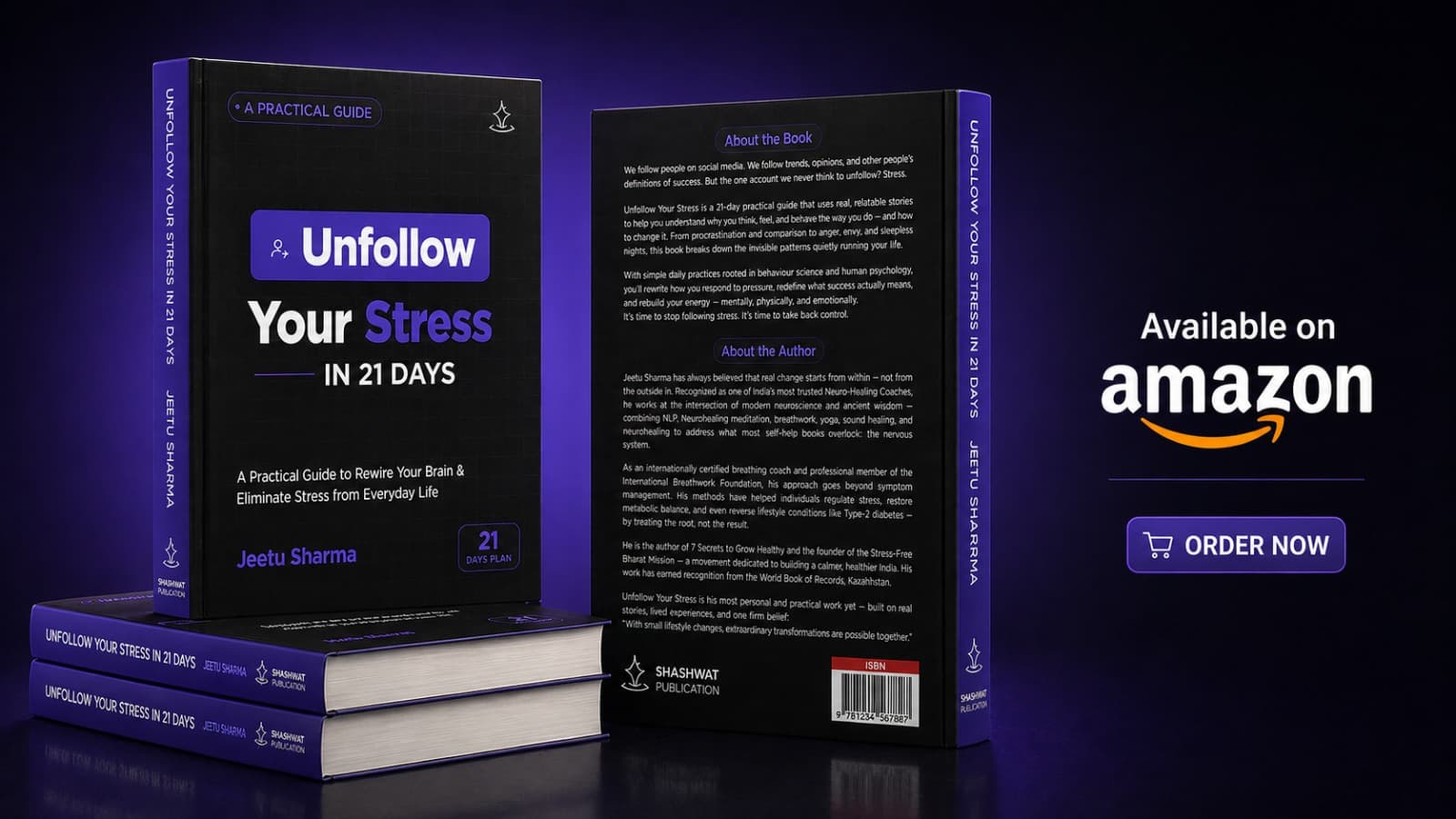 Unfollow Your Stress in 21 Days book cover by Jeetu Sharma